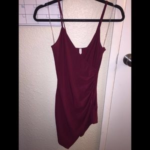 Flattering red wrap dress